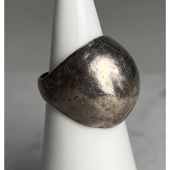 Vintage Sterling Silver Dome Band Ring Size 6.5 Women’s Retro Mod Statement - Picture 1 of 14
